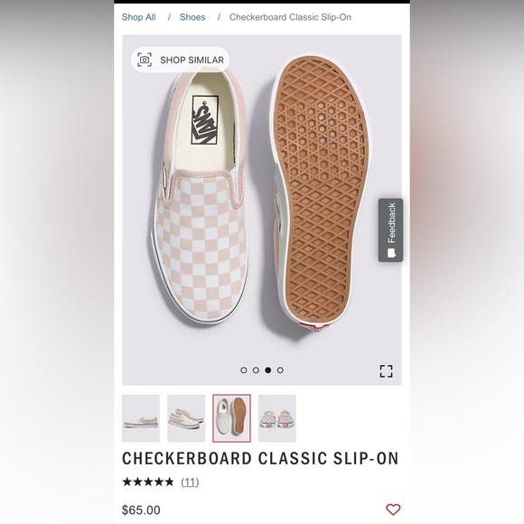 Vans Checkered Slip On Shoes Pink Size 7 - Picture 1 of 3